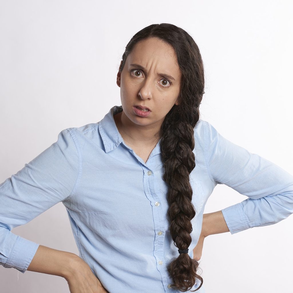 White lady who is upset