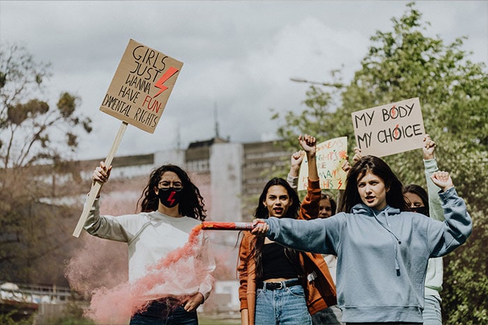Pro-choice protestors