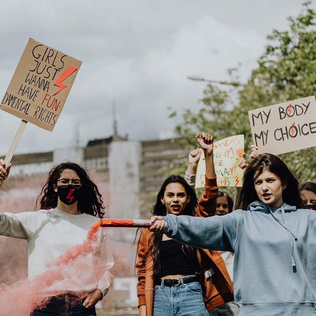Pro-choice protestors